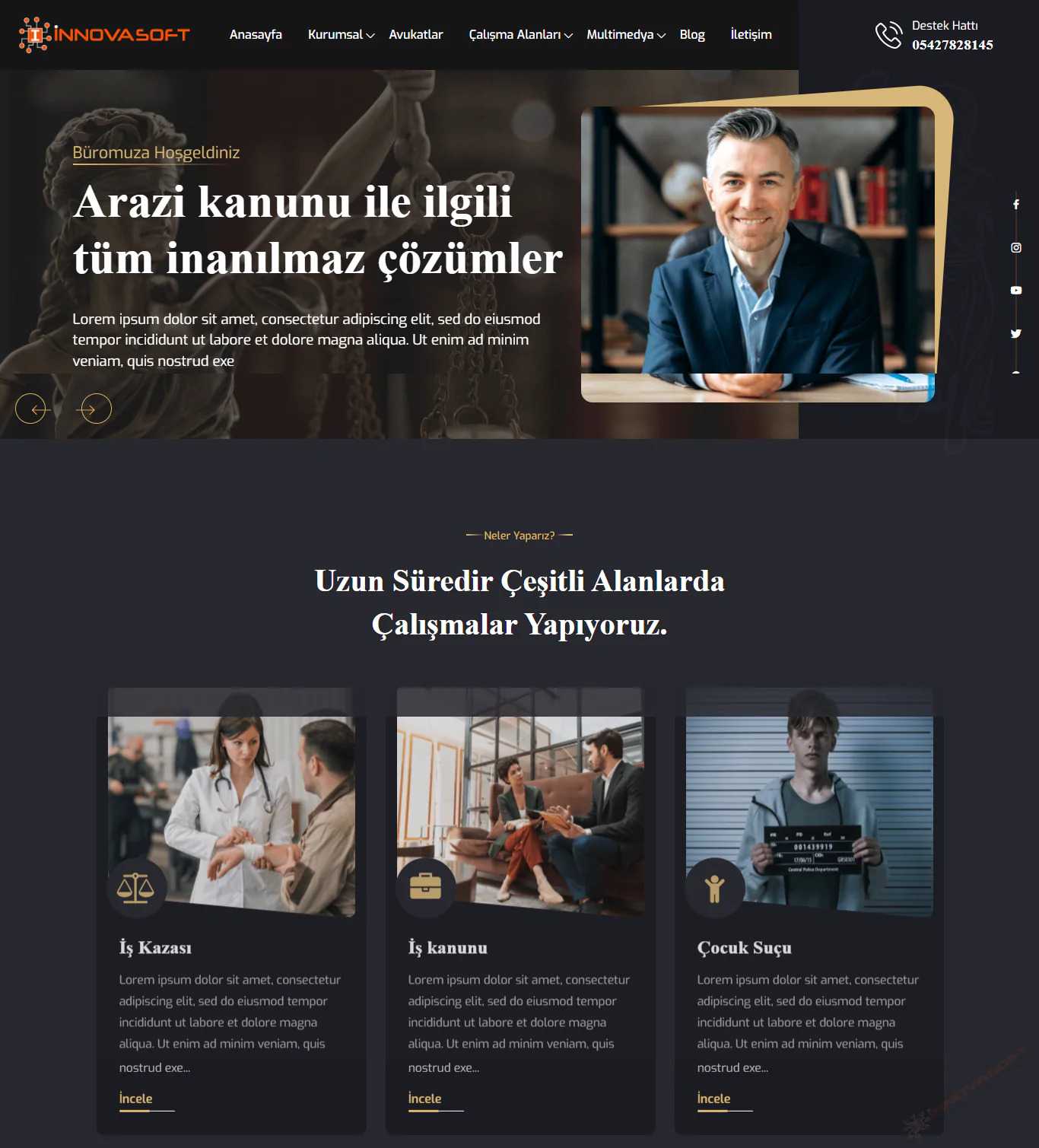 GELİŞMİŞ AVUKATLIK HUKUK BÜROSU SİTESİ YAZILIMI
